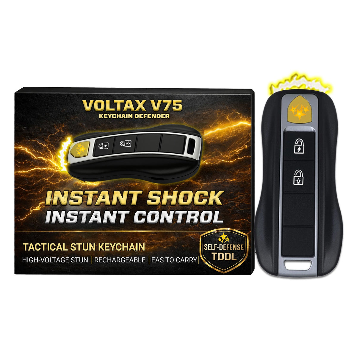 💥 Hot Sale 75% OFF 💥 Voltax™  75M Stun Keychain Flashlight ⚡