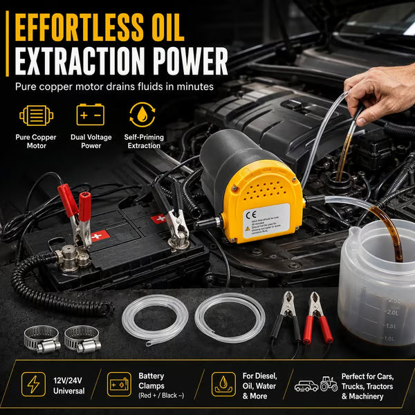 🔧💥Voltaris™🔧 12V/24V Electric Oil Transfer Pump – Self-Priming Fluid Extractor ⚡