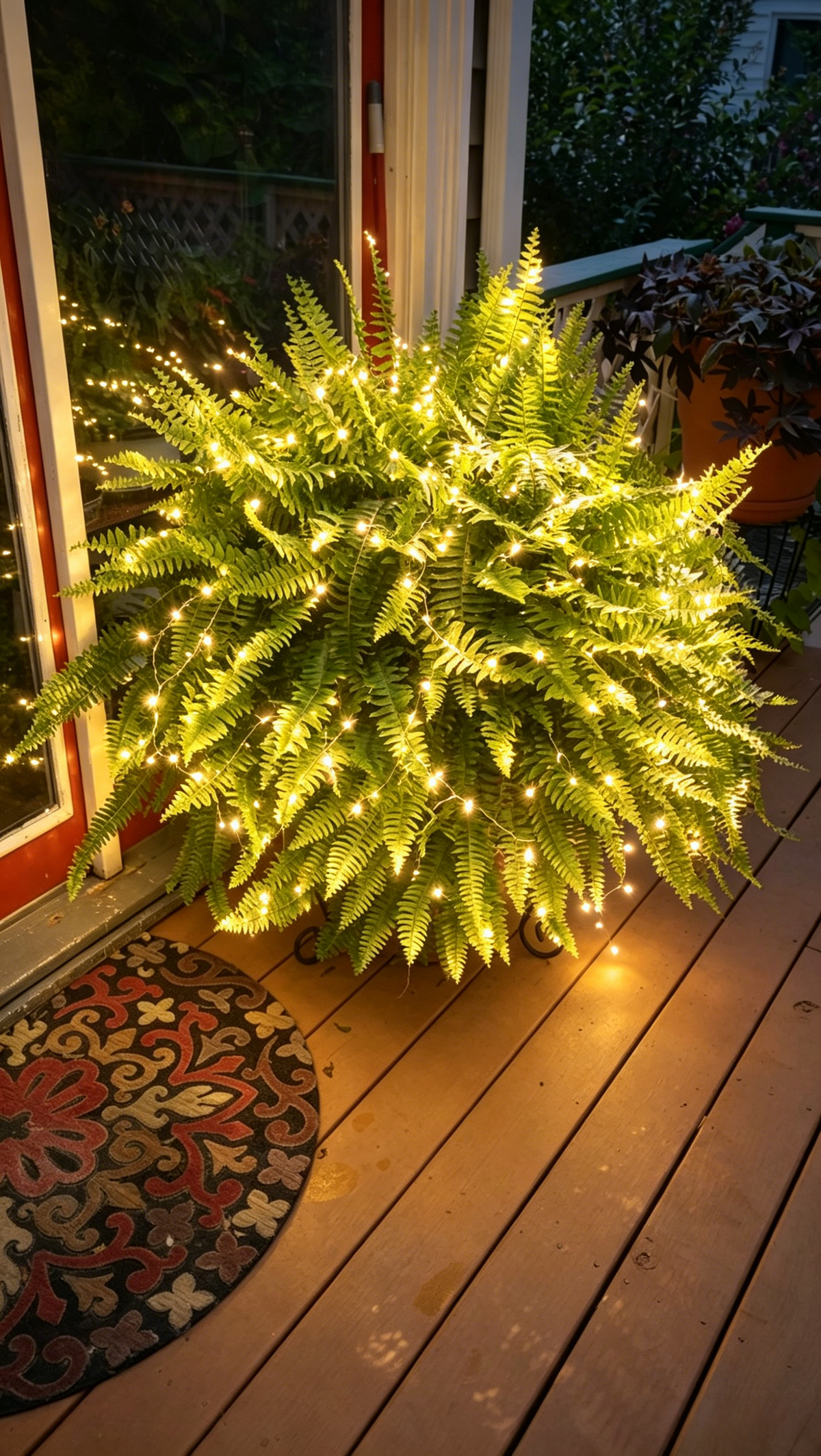 💛Glowing Boston Ferns with Lights – 🌿 Zero Watering, Zero Maintenance