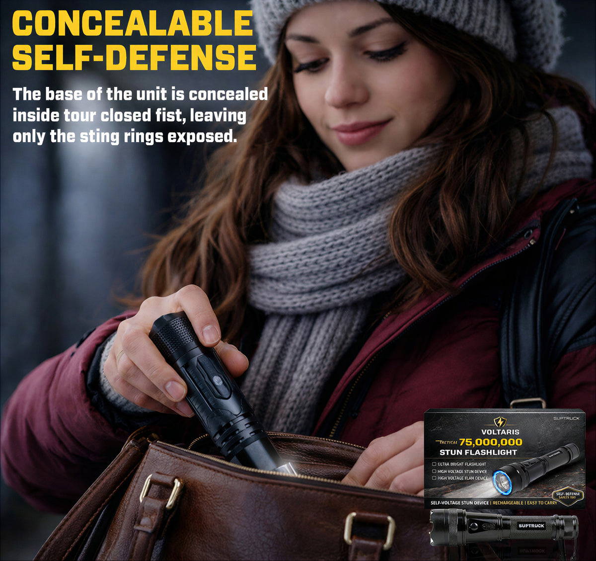 💥Voltaris 75M - 2-in-1 Tactical Stun Flashlight ⚡